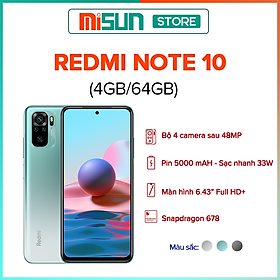 Điện Thoại Xiaomi Redmi Note 10 (4GB/64GB) - Hàng Chính Hãng