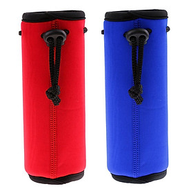 2x Neoprene Sport Water Bottle Holder Sleeve for Camping Hiking Backpacking
