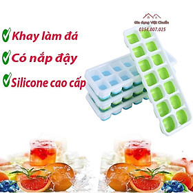Mua Khay làm đá 14 viên  chất liệu silicon lấy dễ dàng  có nắp đậy bảo vệ  chống mùi tuyệt đối GD170