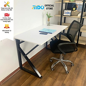 Mua Bàn làm việc chân sắt chữ K đơn giản TIDO - Mặt 17mm MDF melamine - Chân sắt hộp tĩnh điện 25x50mm - Thùng full phụ kiện