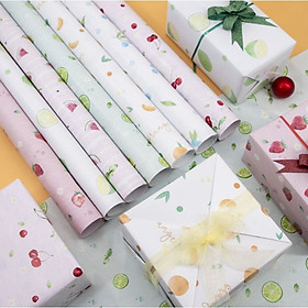 Giấy Gói Quà Dễ Thương, Giấy Gói Trang Trí Hộp Quà Dễ Thương Đáng Yêu - giao mẫu và màu ngẫu nhiên - 10 tấm