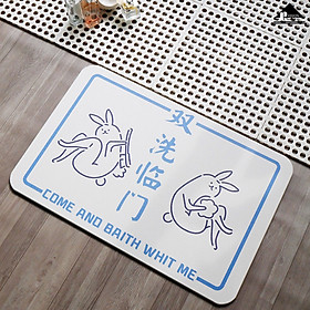 Mua Thảm Đá Tảo Lau Chân Chống Trượt Diatomat Nhật Bản Hình Bầu Dục