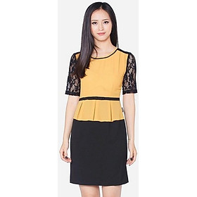 Đầm peplum tay ren phối màu The One Fashion DDC0631