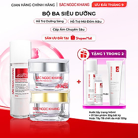 COMBO dưỡng da chuyên sâu kem dưỡng ban đêm 30g + kem dưỡng ban ngày 5 in 1 30g + Serum dưỡng trắng 30ml cho tác dụng nhanh mạnh, toàn diện