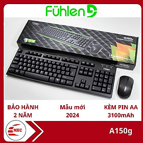 Bộ phím chuột máy tính không dây Fuhlen A150g, BH 24 tháng, Tặng kèm pin- Hàng nhập khẩu