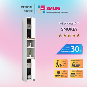 Tủ phòng tắm gỗ hiện đại SMLIFE Smokey | Gỗ MDF dày 17mm chống ẩm | D30xR30xC190cm