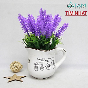 Mua Chậu hoa Lavender giả để bàn ly gốm Vintage F-CHĐB-19