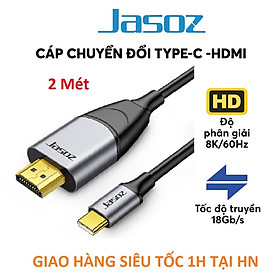 Dây chuyển đổi  USB Type C sang HDMI dài 2M có chipset JASOZ T-H102 - Hàng Chính Hãng