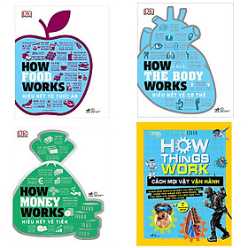 Trọn bộ 4 cuốn sách minh họa sinh động giúp bạn hiểu hết về cách sự vật vận hành: How Food Works - How Things Work - How The Body Works - How Money Works (Bản tiếng Việt tặng kèm bookmark thiết kế)