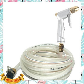 ️️ Bộ dây và vòi xịt nước tăng áp lực nước 300% loại 10m (vòi bạc-dây trắng) 206710206710206713-1206498-1