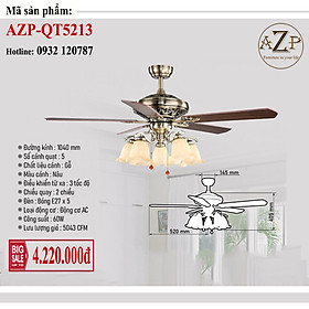 Mua AZP - ĐÈN QUẠT TRẦN / ĐÈN TRANG TRÍ / ĐÈN PHÒNG KHÁCH / PHÒNG NGỦ AZP-QT5213 phong cách đương đại  hàng nhập khẩu AZP