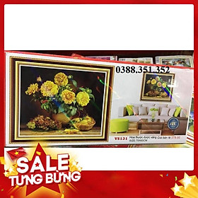 Tranh đính đá Bình hoa thược dược VS131 75x63CM