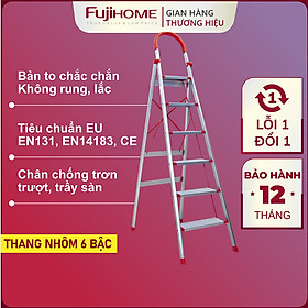 Mua Thang ghế nhôm chữ A tay vịn bản to 6 bậc 1 9m xếp gọn Nhật Bản Fujihome chống trượt  Ghế thang chữ A thắp nhang gia đình đa năng rút gọn inox 1m9 mét step stool ladder