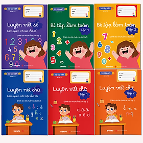 Sách - Combo 6 Cuốn Luyện Viết Cho Bé - Hành Trang Cho Bé Chuẩn Bị Vào Lớp 1 - Tặng Kèm Bút Chì, Tẩy, Gọt Bút