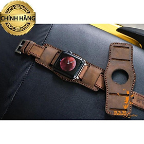 DÂY DA BÒ NÂU ĐẤT KÈM BUNDSTRAP B2 DÀNH CHO APPLE WATCH - CHỐNG MỒ HÔI - HÀNG CHÍNH HÃNG