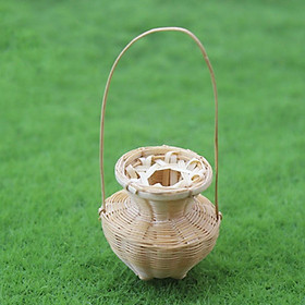 Miniature Basket Miniature Wicker Basket Model For Fairy Garden Bamboo Baskets Handicraft Accessories House Decor