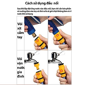 Vòi xịt nước tăng áp thông minh rửa xe, tưới cây có đầu xoay tiện lợi TL