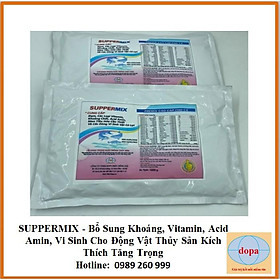 SUPPERMIX DOPA GÓI 1KG bổ sung khoáng, vitamin, acidamin, vi sinh cho động vật thủy sản DOPA.COM.VN