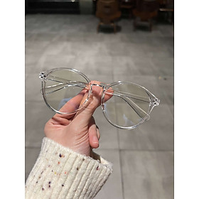 Kính mắt tròn to nam nữ thời trang + tặng phụ kiện hộp đựng khăn lau