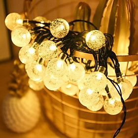 Mua Đèn Led Pha Lê Trong Suốt Dây Màu Đen Dài 5m 20 Bóng Đèn Cắm Điện