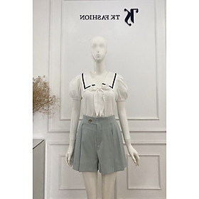 Áo sơ mi nữ tay bồng cổ phối nơ tiểu thư phù hợp đi làm công sở thiết kế cao cấp tkfashion - smka326