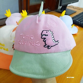 Nón Khủng Long Có Dán 7->18 Tháng Co Giãn Kiểu Nón Bé Gái Bé Trai Vải Đẹp
