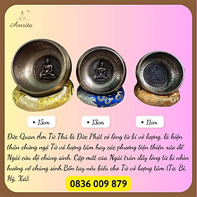 Mua Chuông Xoay Nepal họa tiết Đức Thế Tôn Ngự Đài Sen - Siddhartha Gautama - Singing bolws - Chuông xoay - Amrita