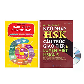 Sách-Combo Make your chinese map Phiên bản mới + Bài tập ngữ pháp HSK cấu