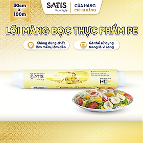 Mua Lõi Màng Bọc Thực Phẩm PE SATIS 30cm x 100m Không Chứa Chất Phụ Gia Gây Hại Sức Khỏe Dùng Được Cho Lò Vi Sóng
