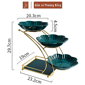 Mua Khay sứ  kệ sứ 3 tầng đựng hoa quả bánh kẹo Tết