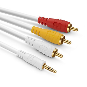 DÂY CÁP 1 ĐẦU 3 LI 3.5MM RA 3 ĐẦU AV (RCA) JSJ 3701