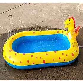 Hình ảnh Bể  bơi phao cho bé 1m7 không cần bơm điện bơm hơi có khủng long phun nước rất đẹp và vui nhộn