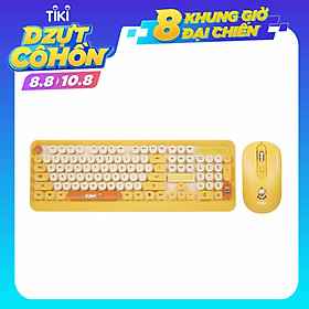 Bộ bàn phím và chuột không dây DSFY .Combo Bàn Phím và Chuột Không Dây Siêu Dễ Thương màu vàng