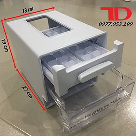 Mua Khay Làm Đá Cho Tủ Lạnh  Bộ Khay Đá làm đá Và Trữ Đá Viên Có Cần Xoay Để Rớt Đá Tự Động