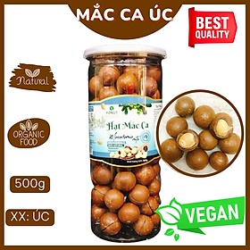 Hạt Macca nứt vỏ Úc Hộp 500g 