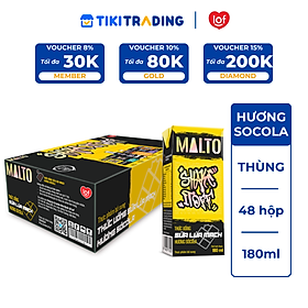 Thùng 48 hộp Sữa lúa mạch hương socola LOF MALTO 180ml/hộp