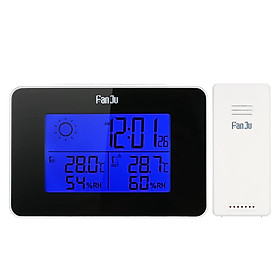 Đồng hồ để bàn kỹ thuật số không dây,hiển thị màn hình LCD, Chức năng Dự báo thời tiết, định dạng 12H / 24H