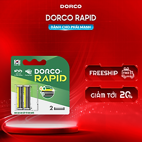 DORCO RAPID - Dao Cạo Râu Hàn Quốc 2 Lưỡi - Hộp Gồm 2 Đầu Cạo