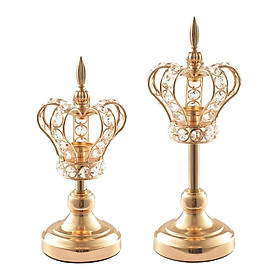 2pcs Gold  Candlestick Ornament Tea Light Holder Photo Prop Table Decor
