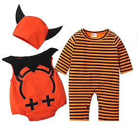 Trang phục Halloween Demon cho bé trai 3 món gồm jumpsuit, áo ngoài và nón -Size