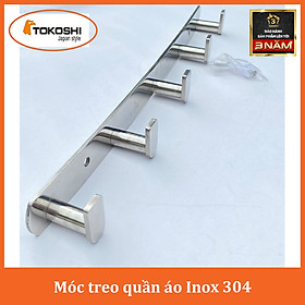 Mua Thanh Móc Treo Quần Áo 5 Chấu Inox 304 Cao Cấp Chống nước  Không hoen gỉ - Móc treo tường Inox đa dụng nhà tắm nhà bếp