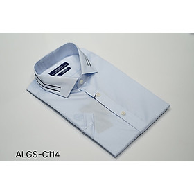 Áo sơ mi nam ngắn tay ALIGRO màu xanh vải cotton chống nhăn, kháng khuẩn cao cấp form slim vừa công sở ALGS-C114