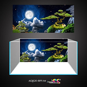 Mua Tranh 3D Koifish  Tranh Dán Bể Cá  Cổ thụ dưới ánh trăng   in tranh theo kích thước yêu cầu