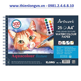 Sổ vẽ lò xo màu nước Artwork A4 - 300GSM 25 tờ; Klong 782 mẫu 3