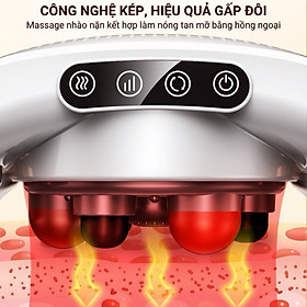 Máy massage bụng đa năng BM - B46, tích hợp đá nóng Himalaya giúp tan mỡ bụng, chân đùi, an toàn cho người sử dụng