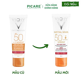 Kem Chống Nắng Bảo Vệ Và Giúp Giảm Các Dấu Hiệu Lão Hóa Vichy Capital Ideal Soleil Anti-Ageing SPF50+ UVB+UVA 50ML