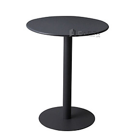 Mua Bàn tiếp khách văn phòng nhỏ gọn màu đen TE1542-06W Nội thất Capta Bàn cafe mặt gỗ MDF sơn chân sắt trụ hiện đại Round Cafe Table