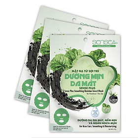 COMBO 3 MIẾNG - MẶT NẠ TỪ SỢI TRE DƯỠNG MỊN SENSE PLUS