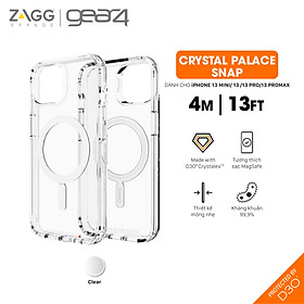 Ốp lưng chống sốc Gear4 D3O Crystal Palace Snap 4m hỗ trợ sạc Magsafe cho iPhone 13 series - Hàng chính hãng