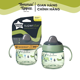 Bình tập uống nước có vòi mút kháng khuẩn chống tràn, chống sặc Tommee Tippee SuperStar, 190ml, cho bé từ 4 tháng – Xanh lá